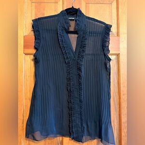 Apt. 9 Black Ruffle Trim Blouse